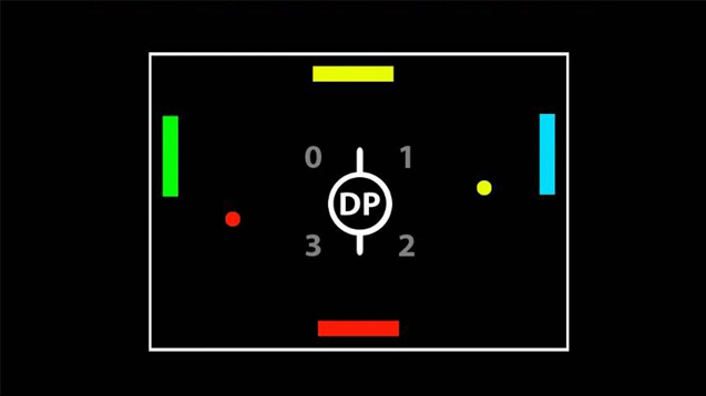 A screenshot of the gameplay from the Battle game event in my Dual Pong game.