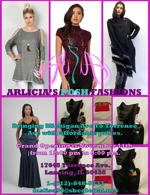A design that I created for the third version of the Arlicia's Posh Fashions flyer.