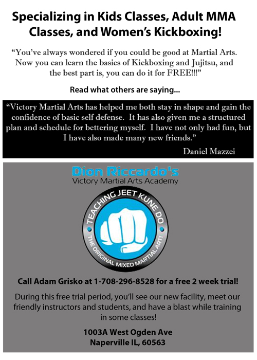 A design that I created for the front side of the Victory MMA Flyer.