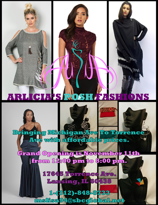 A design that I created for the first version of the Arlicia's Posh Fashions flyer.